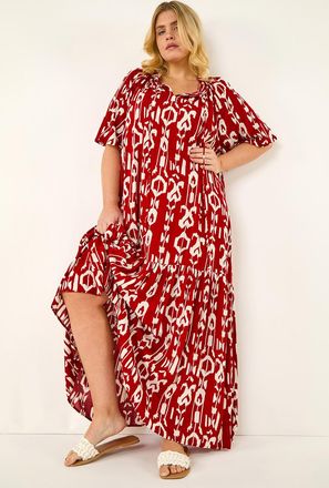 Roman Printed Woven Maxi Dress