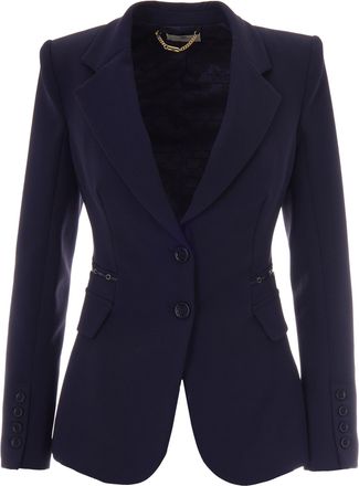 Elisabetta Franchi Blue Monocromatico Polyester Blazer
