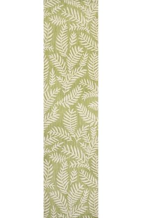 Jonathan Y Designs Nevis Palm Frond Indoor/Outdoor Area Rug in Green/cream at Nordstrom, Size 2Ft 0In X 8Ft 0In