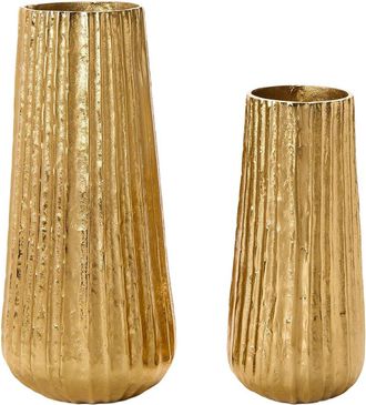 Tozai Home Home Pleats Set Of 2 Cylinder Vases