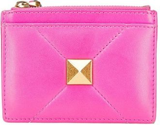 Valentino Gold Pink Leather Coin Purse/Coin Case (Pre-Owned)