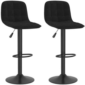 vidaXL Taburetes De Cocina 2 Unidades Terciopelo Negro Vidaxl
