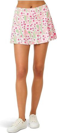 Lilly Pulitzer Aila Skort UPF 50+ Womens Skort Conch Shell Pink Lil Sunny Daisies : LG 13, Nylon/Spandex
