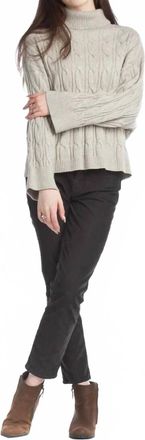 Papillon Cable Knit Oversized Cropped Sweater In Stone