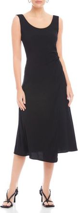 Fifteen Twenty Shari Side Shirred Midi Dress in Black at Nordstrom, Size X-Small