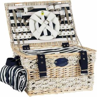 Les Jardins de la Comtesse Les Jardins De La Comtesse - Cesta De Picnic Marina Para 2 Personas, Completa Con Compartimento Isot&eacute;rmico - Dimensiones: 40x28x23cm