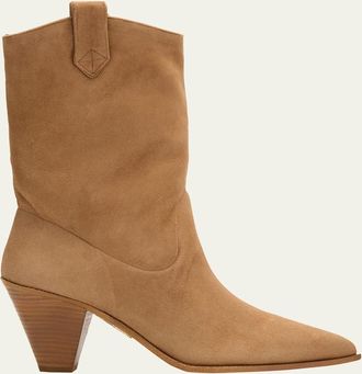 Aquazzura Boogie Suede Cowboy Booties