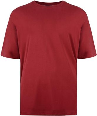 KAM Mens Big Size Pure Cotton/Cotton Rich Plain Tee Shirt in Wine in 4XL