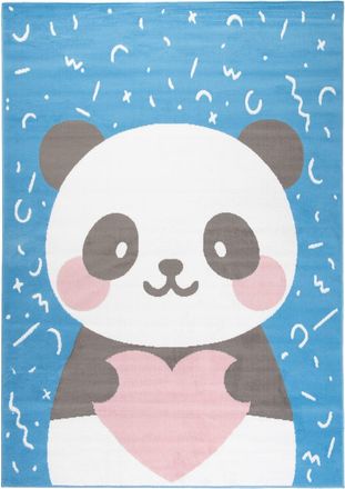 Tapiso Alfombra para niños azul rosa blanco panda fina 300 x 400 cm