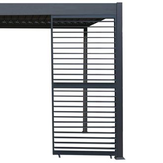 MonsterShop Anthracite Aluminium Pergola Shutter Panel - 92cm Wide in Grey