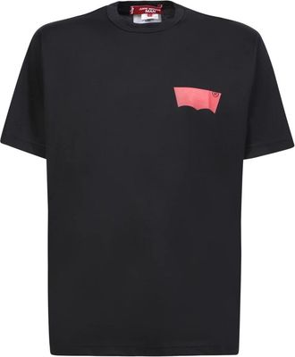 Junya Watanabe Zwart T-shirt met logoprint - Heren - T-shirts - Zwart - S - Katoen - Tops