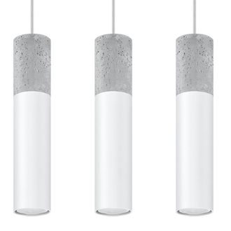 Sollux Lighting L&aacute;mpara de techo blanco, gris acero, concreto alt. 90 cm