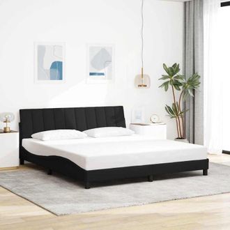 vidaXL Cama Sin Colch&oacute;n Tela Negro 180x200 Cm Vidaxl