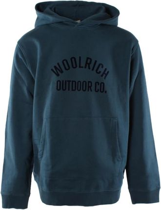 Woolrich Hoodie - Heren - Hoodies - Blauw - 2XL - Katoen - Hoodies & sweatvesten