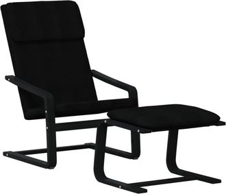 vidaXL Sill&oacute;n De Relax Con Taburete Tela Negro Vidaxl