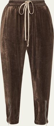 Rick Owens Velvet Zip Joggers
