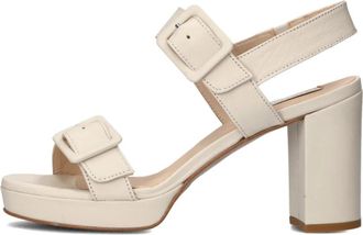 Lina Locchi Elegante witte sandalen voor dames - Dames - Sandalen met hakken - Beige - 38 EU - Schoenen