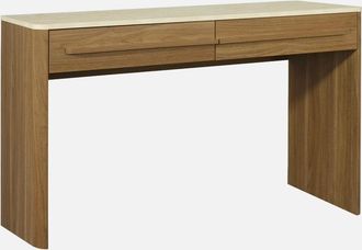 Sweeek Consola Efecto Madera Travertino Con 2 Cajones, 120cm