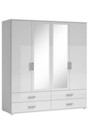 CARRYHOME Kleiderschrank, Weiß, Kunststoff, 2 Fächer, 4 Schubladen, 180x190x51 cm, Typenauswahl, Schlafzimmer, Komplette Schlafzimmer und Serien, Schlafzimmerse