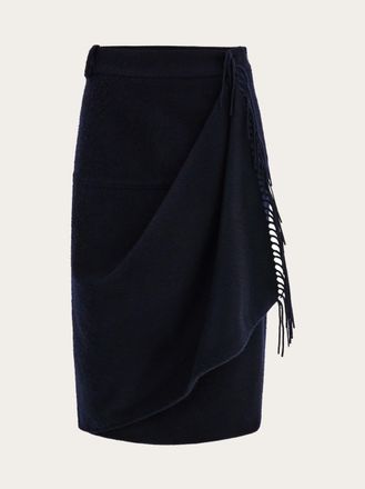 Ferragamo Donna Gonna a portafoglio con frange Blu