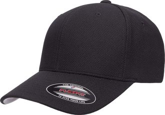 Flexfit Mens Cool & Dry Pique Mesh Hat, Black, One Size