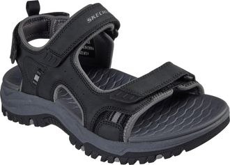 Skechers Sandale SKECHERS PREWITT-RIGDON, Herren, Gr. 47,5, grau (schwarz, hellgrau), Lederimitat, Textil, Schuhe Sandale, Trekking Sandale, Outdoorsandale mit