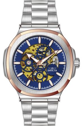 Invicta Objet D Art 70009 Herenhorloge - Automatisch Uurwerk - Staal met Blauwe Wijzerplaat - 43 mm