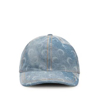 Marine Serre Moon-print Denim Baseball Cap