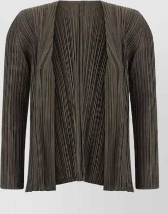 Pleats Please Issey Miyake pleated long-sleeve cardigan