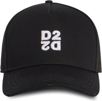 Dsquared2 Structured Black Baseball Cap Embroidered Logo