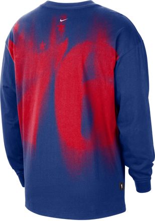 Nike Mens Philadelphia 76ers Standard Issue Basketball Long-Sleeve Top in Blue | II5832-495