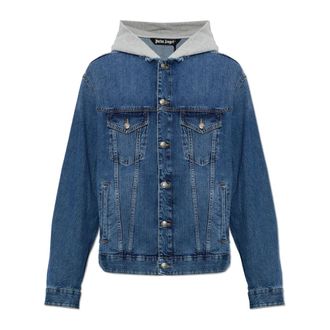Palm Angels Denim Jacket Effetto Vintage - - Jackets - Uomo - Blu - S