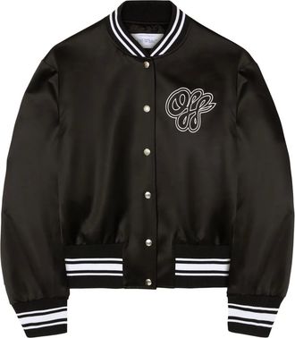 Off-white Satijnen bomberjack - Zwart
