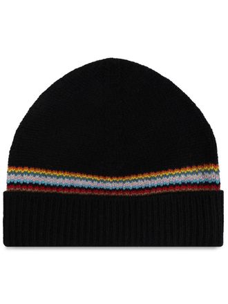 Paul Smith Berretto con dettaglio a righe - Nero