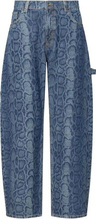 Liu Jo Vaqueros de trabajo con estampado de pit&oacute;n - Jeans - Mujer - Azul - W24