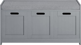 SoBuy Scarpiera da Ingresso con cassetto e 2 armadietti cassapanca Camera da Letto Carico Massimo120 kg 90x45x35cm Grigio FSR80-SG - Sobuy