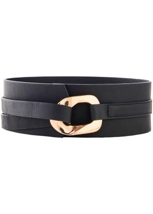 Bonprix Tailleng&uuml;rtel BONPRIX, Damen, Gr. 100, schwarz (schwarz, goldfarben), Obermaterial: 100% Polyurethan, G&uuml;rtel Tailleng&uuml;rtel, aus Polyurethan, betont di