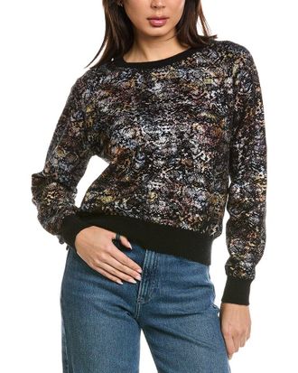 Brodie Felicity Foiled Snake Crewneck Cashmere Sweater