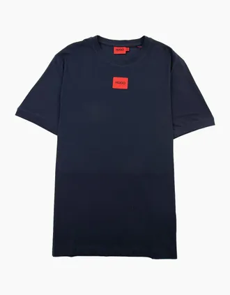 HUGO BOSS Mens Hugo Diragolino212 Logo T Shirt Dark Blue 405 - Navy - Size: 40