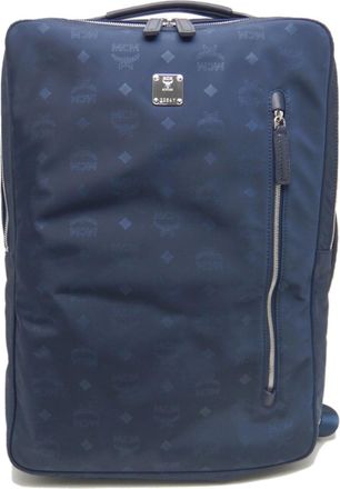MCM Mcm Visetos Navy Nylon Backpack (Pre-Owned)