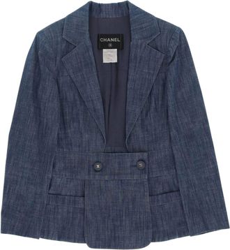 Chanel 2009 denim jacket - women - Cotton/Elastane/Silk - 38 - Blue