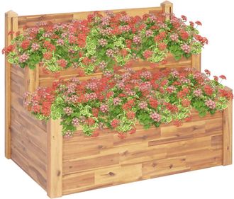 vidaXL Jardinera De 2 Niveles Madera Maciza De Acacia 110x75x84 Cm Vidaxl