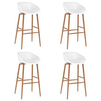 vidaXL Taburetes De Bar 4 Unidades Blanco Vidaxl