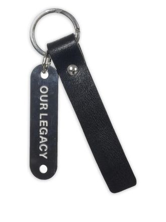 Our Legacy logo-lettering keyring - unisex - stainless steel/Calf Leather - One Size - Black