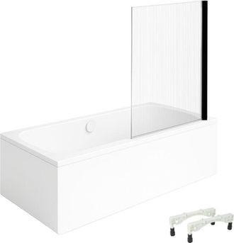 Villeroy & Boch Ba&ntilde;era Recta Villeroy & Boch Architectura Con Patas 180 X 80 Cm Blanca + Mampara De Ba&ntilde;o Derecha Aurys Raywall Cromado