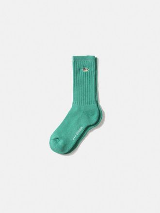 Edmmond Studios Duck Logo Ribbed Crew Socks in Plain Mint at Nordstrom