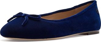 Lauren Ralph Lauren Jayna III Velvet Flats Womens Dress Flat Shoes Lux Navy : 8.5 B - Medium, Polyester