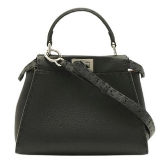 Fendi Pre-owned Peekaboo Leren 2-weg Tas - Dames - Pre-owned - Zwart - Maat: ONE Size Leer