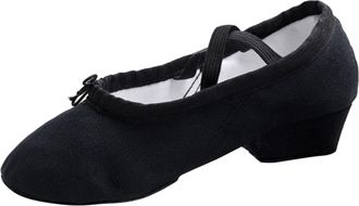 Generic Ballet Shoes Ballet Shoes Women - Flat Low Heels Canvas Dance Shoes Soft Soled Training Shoes Yoga Gymnastic Slippers for Ladies Pumps Elastic Straps 