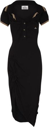 Vivienne Westwood Kleedjes, Dames, Zwart, XS, Katoen, Long Monday Pulling Jurk